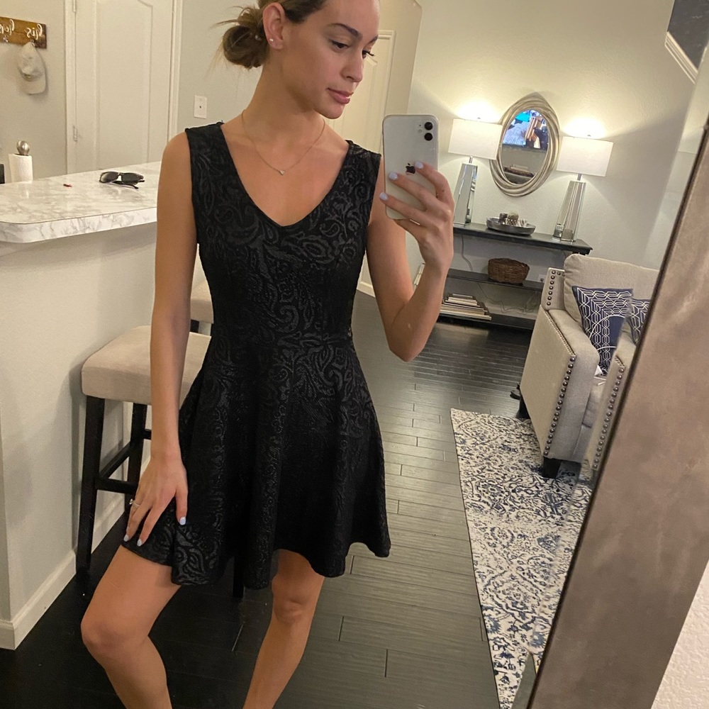 Black Leather Look Dress